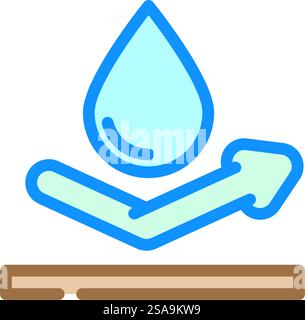 splashproof product label caution color icon vector. splashproof product label caution sign. isolated symbol illustration. splashproof product label caution color icon vector illustration Stock Vector