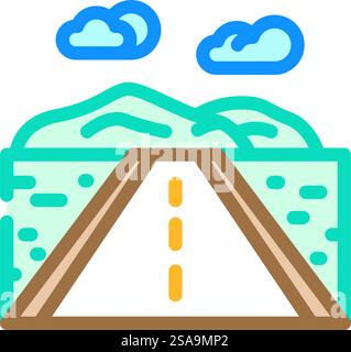 road leading forward progress line icon vector. road leading forward ...