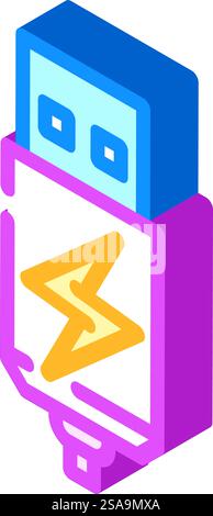 usb charging label product caution line icon vector illustration Stock ...