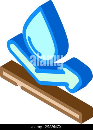 splashproof product label caution isometric icon vector. splashproof product label caution sign. isolated symbol illustration. splashproof product label caution isometric icon vector illustration Stock Vector