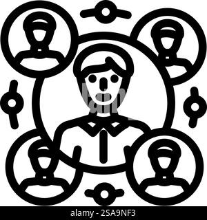 community engagement business process line icon vector. community engagement business process sign. isolated contour symbol black illustration. community engagement business process line icon vector illustration Stock Vector