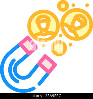 lead generation business process color icon vector. lead generation business process sign. isolated symbol illustration. lead generation business process color icon vector illustration Stock Vector