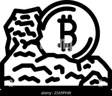 cryptocurrency mining line icon vector. cryptocurrency mining sign. isolated contour symbol black illustration. cryptocurrency mining line icon vector illustration Stock Vector