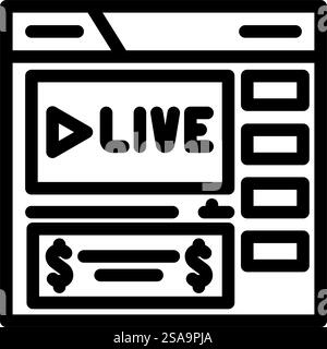 webinar monetization line icon vector. webinar monetization sign. isolated contour symbol black illustration. webinar monetization line icon vector illustration Stock Vector