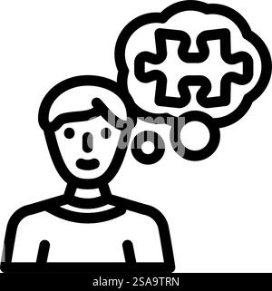 Problem-solving and decision-making line icons collection. Analyzing ...