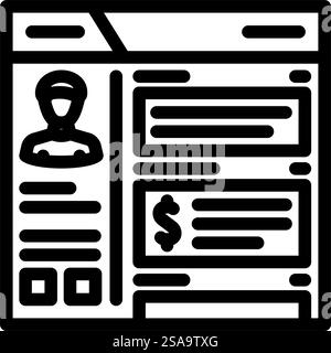 blog monetization line icon vector. blog monetization sign. isolated contour symbol black illustration. blog monetization line icon vector illustration Stock Vector