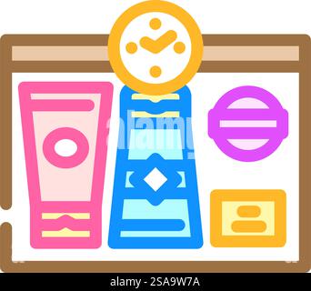 subscription box business color icon vector. subscription box business sign. isolated symbol illustration. subscription box business color icon vector illustration Stock Vector