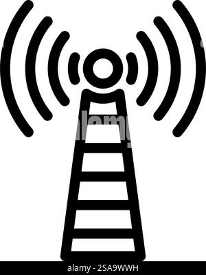 electromagnetic interference label line icon vector illustration Stock ...