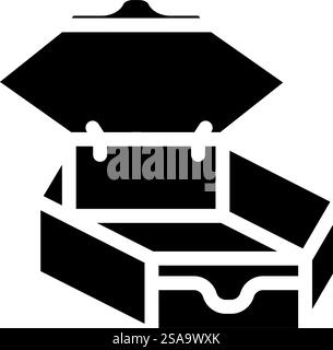 custom shaped box cardboard packaging glyph icon vector illustration ...