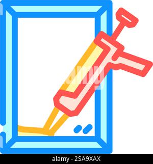 sealed windows energy conservation color icon vector. sealed windows energy conservation sign. isolated symbol illustration. sealed windows energy conservation color icon vector illustration Stock Vector