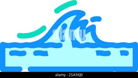water waves disaster color icon vector illustration Stock Vector Image ...