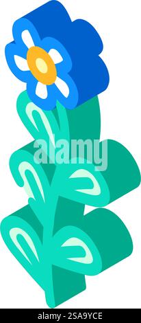 brahmi ayurvedic herb isometric icon vector. brahmi ayurvedic herb sign. isolated symbol illustration. brahmi ayurvedic herb isometric icon vector illustration Stock Vector