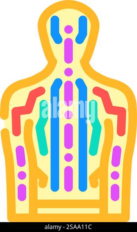 meridian pathways acupuncture color icon vector illustration Stock ...