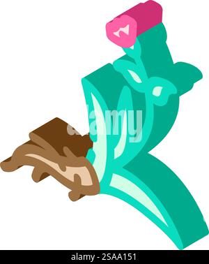 jatamansi ayurvedic herb isometric icon vector. jatamansi ayurvedic herb sign. isolated symbol illustration. jatamansi ayurvedic herb isometric icon vector illustration Stock Vector