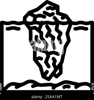 iceberg natural phenomena line icon vector illustration Stock Vector ...