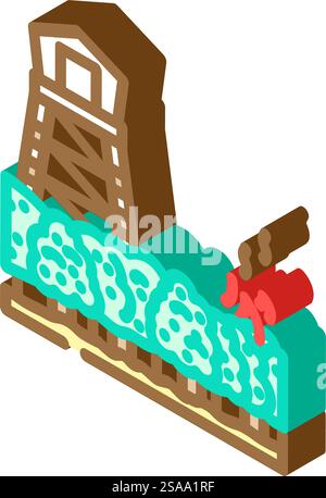 firewatch tower wildfire disaster isometric icon vector. firewatch tower wildfire disaster sign. isolated symbol illustration. firewatch tower wildfire disaster isometric icon vector illustration Stock Vector
