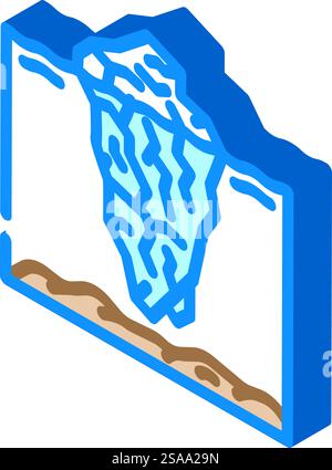 iceberg natural phenomena isometric icon vector. iceberg natural phenomena sign. isolated symbol illustration. iceberg natural phenomena isometric icon vector illustration Stock Vector