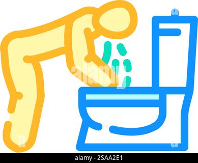 nausea vomiting disease symptom icon doodle illustration Stock Vector ...