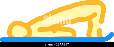 bridge pose setu bandhasana yoga color icon vector. bridge pose setu bandhasana yoga sign. isolated symbol illustration. bridge pose setu bandhasana yoga color icon vector illustration Stock Vector