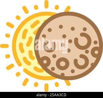 solar eclipse natural phenomena color icon vector. solar eclipse natural phenomena sign. isolated symbol illustration. solar eclipse natural phenomena color icon vector illustration Stock Vector