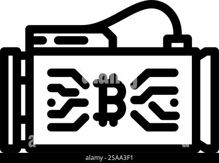 asic miner cryptocurrency mining line icon vector illustration Stock ...