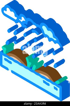 waterlogged ground disaster isometric icon vector illustration Stock ...