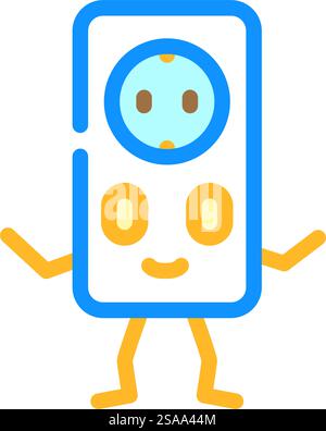 electrical socket character line icon vector. electrical socket ...