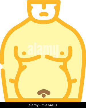 obesity man disease color icon vector. obesity man disease sign. isolated symbol illustration. obesity man disease color icon vector illustration Stock Vector