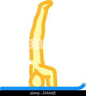 headstand sirsasana yoga color icon vector illustration Stock Vector ...