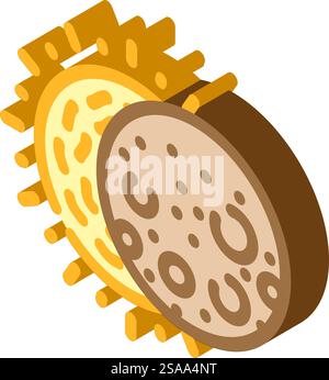 solar eclipse natural phenomena isometric icon vector. solar eclipse natural phenomena sign. isolated symbol illustration. solar eclipse natural phenomena isometric icon vector illustration Stock Vector
