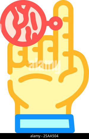 finger vein recognition color icon vector. finger vein recognition sign. isolated symbol illustration. finger vein recognition color icon vector illustration Stock Vector