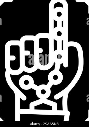 password biometrics integration glyph icon vector. password biometrics integration sign. isolated symbol illustration. password biometrics integration glyph icon vector illustration Stock Vector