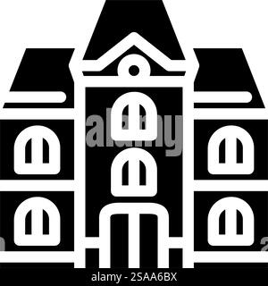 education school building glyph icon vector illustration Stock Vector ...