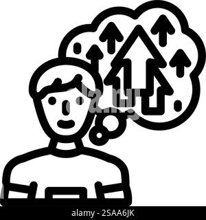 self improvement success life line icon vector. self improvement success life sign. isolated contour symbol black illustration. self improvement success life line icon vector illustration Stock Vector