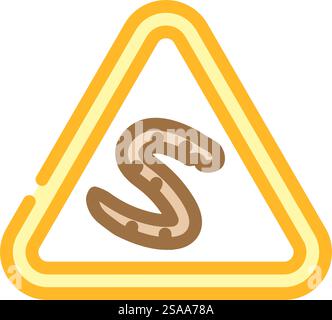 warning symbol worm parasite line icon vector. warning symbol worm ...