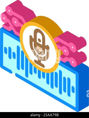 voice recognition isometric icon vector. voice recognition sign. isolated symbol illustration. voice recognition isometric icon vector illustration Stock Vector