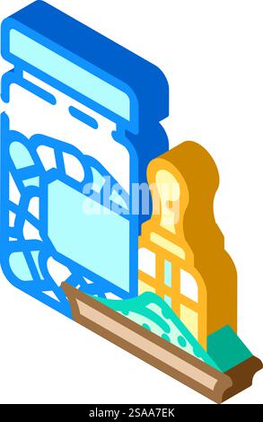 ayurvedic supplements ayurveda isometric icon vector. ayurvedic supplements ayurveda sign. isolated symbol illustration. ayurvedic supplements ayurveda isometric icon vector illustration Stock Vector