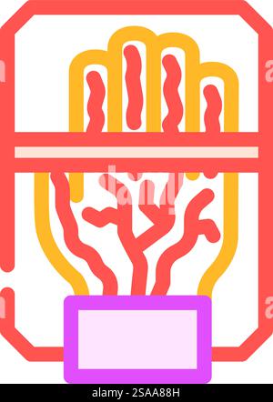 palm vein recognition color icon vector. palm vein recognition sign. isolated symbol illustration. palm vein recognition color icon vector illustration Stock Vector