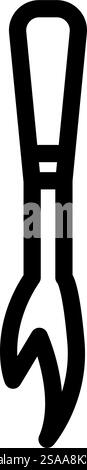seam ripper icon, black vector sign with editable strokes, concept ...