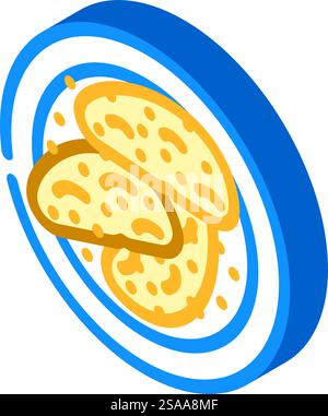 tempeh vegan food isometric icon vector. tempeh vegan food sign. isolated symbol illustration. tempeh vegan food isometric icon vector illustration Stock Vector