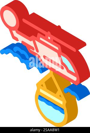 firefighting helicopter isometric icon vector. firefighting helicopter sign. isolated symbol illustration. firefighting helicopter isometric icon vector illustration Stock Vector