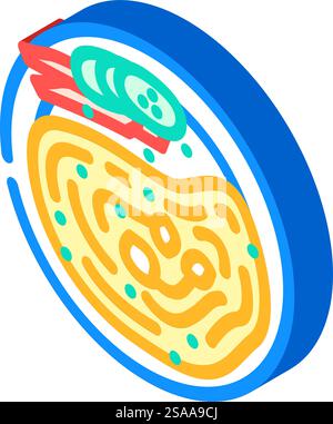 hummus dip vegan food isometric icon vector. hummus dip vegan food sign. isolated symbol illustration. hummus dip vegan food isometric icon vector illustration Stock Vector