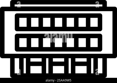 high school building line icon vector. high school building sign. isolated contour symbol black illustration. high school building line icon vector illustration Stock Vector
