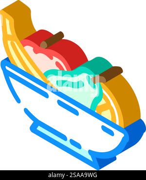 fruit bowl vegan food isometric icon vector. fruit bowl vegan food sign. isolated symbol illustration. fruit bowl vegan food isometric icon vector illustration Stock Vector