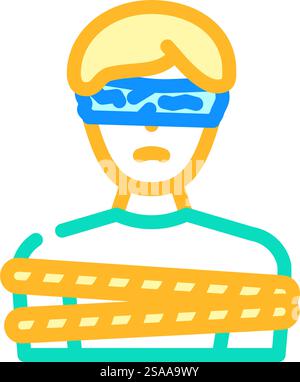 kidnapping crime line icon vector. kidnapping crime sign. isolated ...