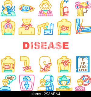 swelling inflammation disease symptom color icon vector. swelling ...