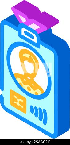 smart card with nfc isometric icon vector. smart card with nfc sign. isolated symbol illustration. smart card with nfc isometric icon vector illustration Stock Vector