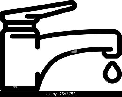 dripping faucet water saving line icon vector illustration Stock Vector ...