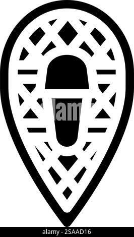 snowshoeing winter sport glyph icon vector. snowshoeing winter sport sign. isolated symbol illustration. snowshoeing winter sport glyph icon vector illustration Stock Vector