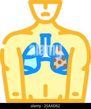 chronic obstructive pulmonary disease color icon vector. chronic obstructive pulmonary disease sign. isolated symbol illustration. chronic obstructive pulmonary disease color icon vector illustration Stock Vector
